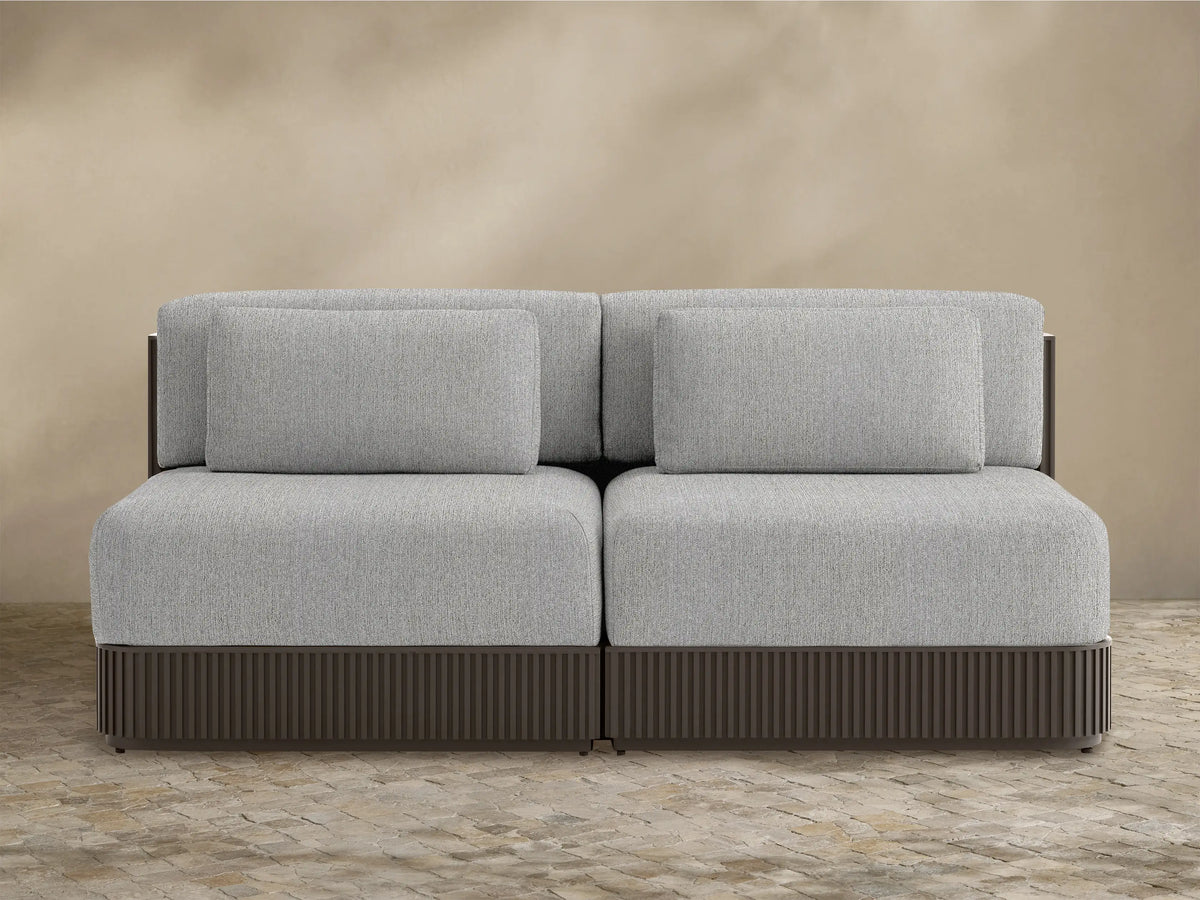Beaumont Outdoor Aluminum Two-Piece Modular Sofa