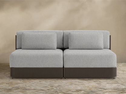Beaumont Outdoor Aluminum Two-Piece Modular Sofa