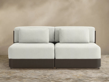 Beaumont Outdoor Aluminum Two-Piece Modular Sofa