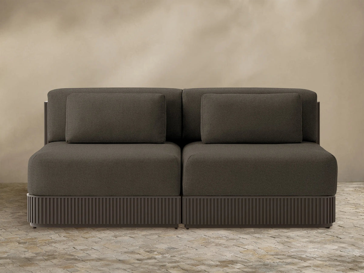Beaumont Outdoor Aluminum Two-Piece Modular Sofa