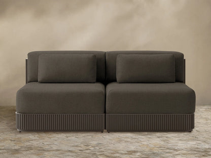 Beaumont Outdoor Aluminum Two-Piece Modular Sofa