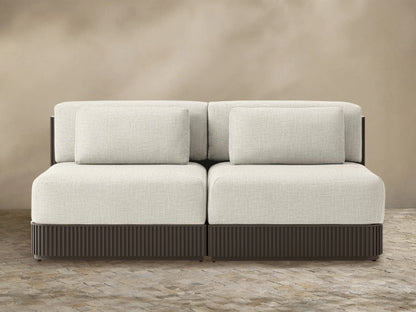 Beaumont Outdoor Aluminum Two-Piece Modular Sofa