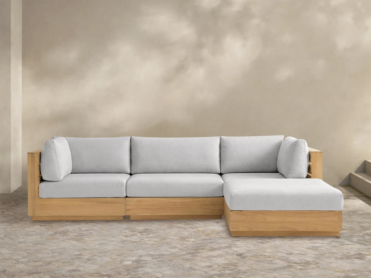 Bal Harbour Outdoor Teak Four-Piece Sectional