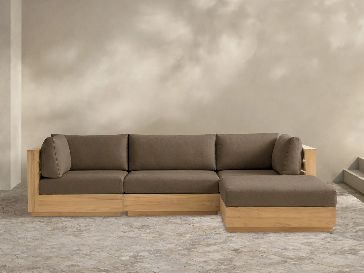 Bal Harbour Outdoor Teak Four-Piece Sectional