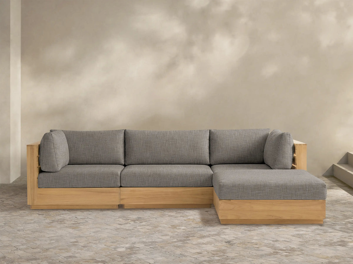 Bal Harbour Outdoor Teak Four-Piece Sectional
