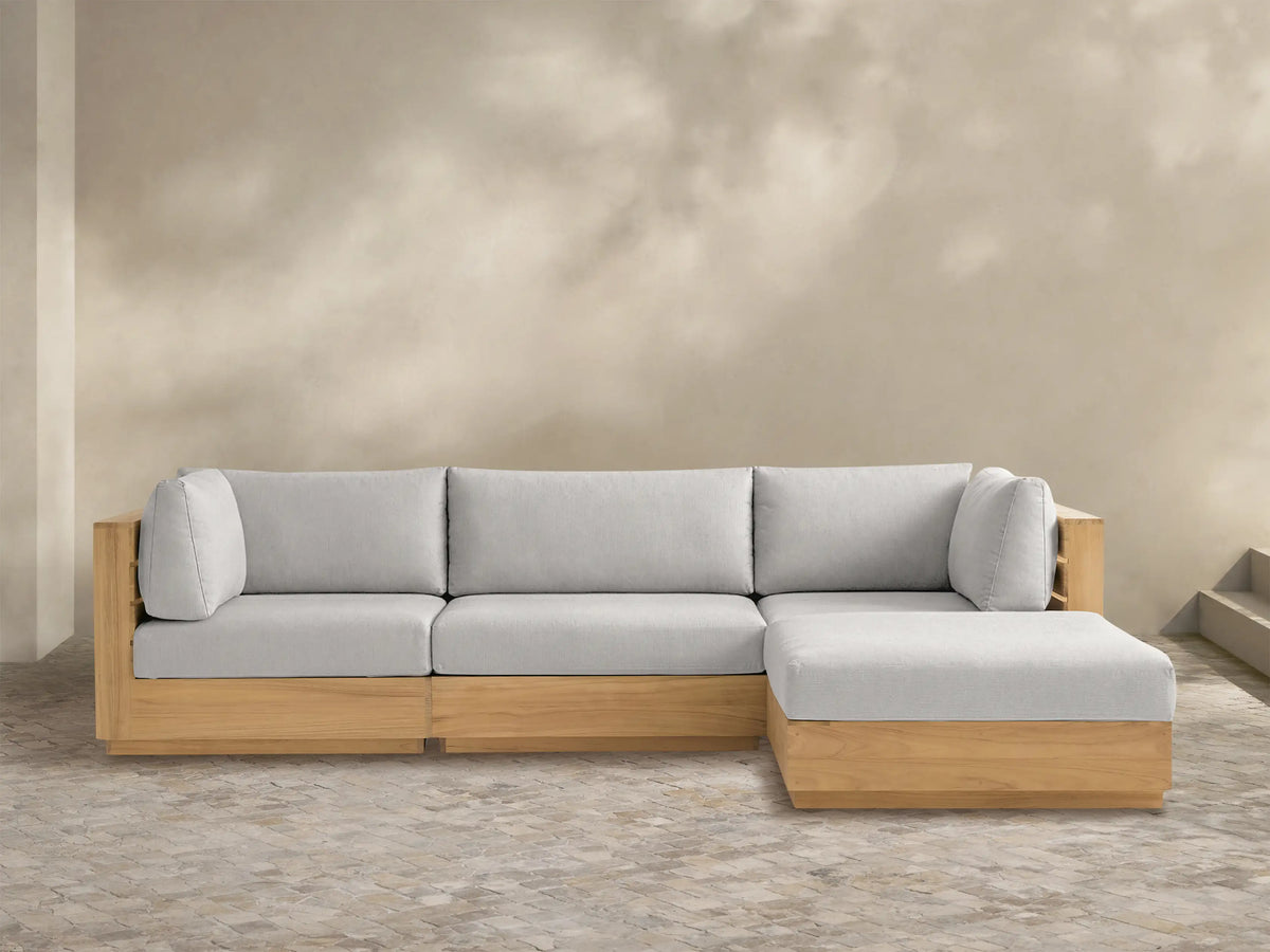 Bal Harbour Outdoor Teak Four-Piece Sectional
