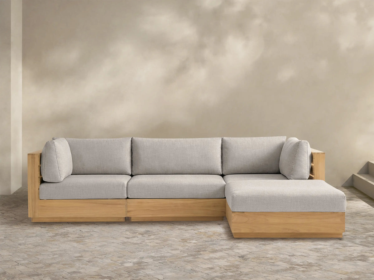 Bal Harbour Outdoor Teak Four-Piece Sectional