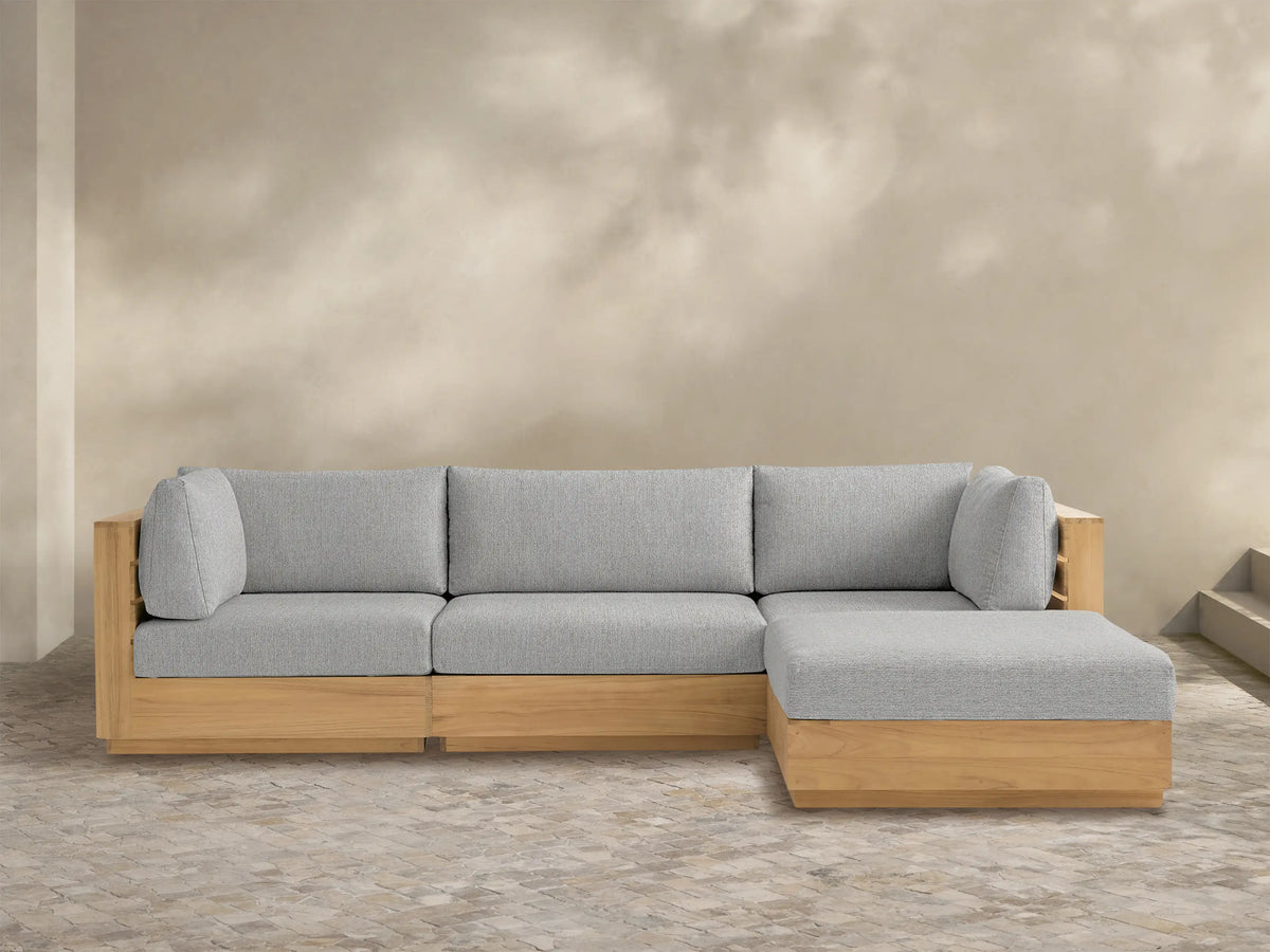 Bal Harbour Outdoor Teak Four-Piece Sectional
