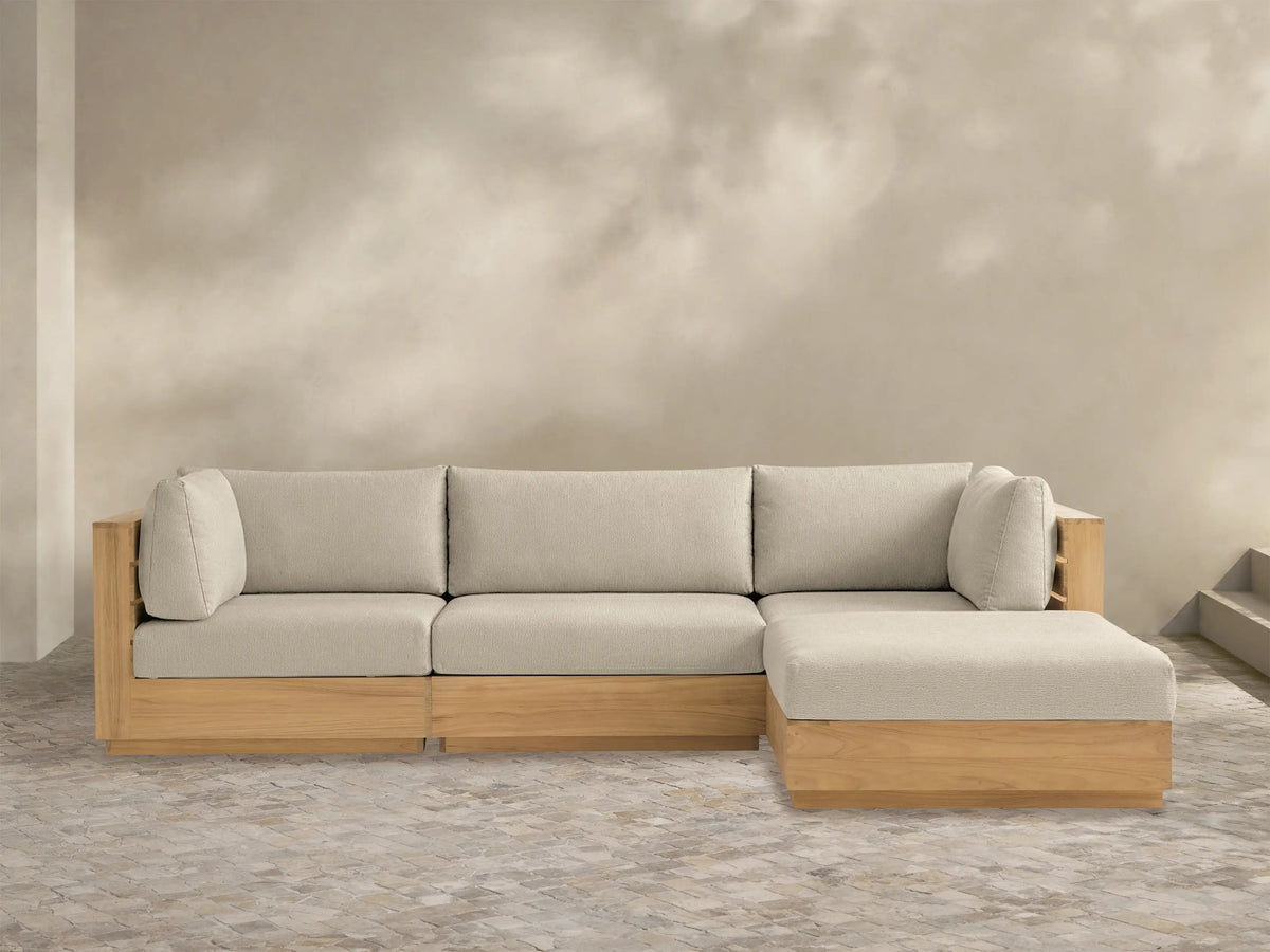 Bal Harbour Outdoor Teak Four-Piece Sectional