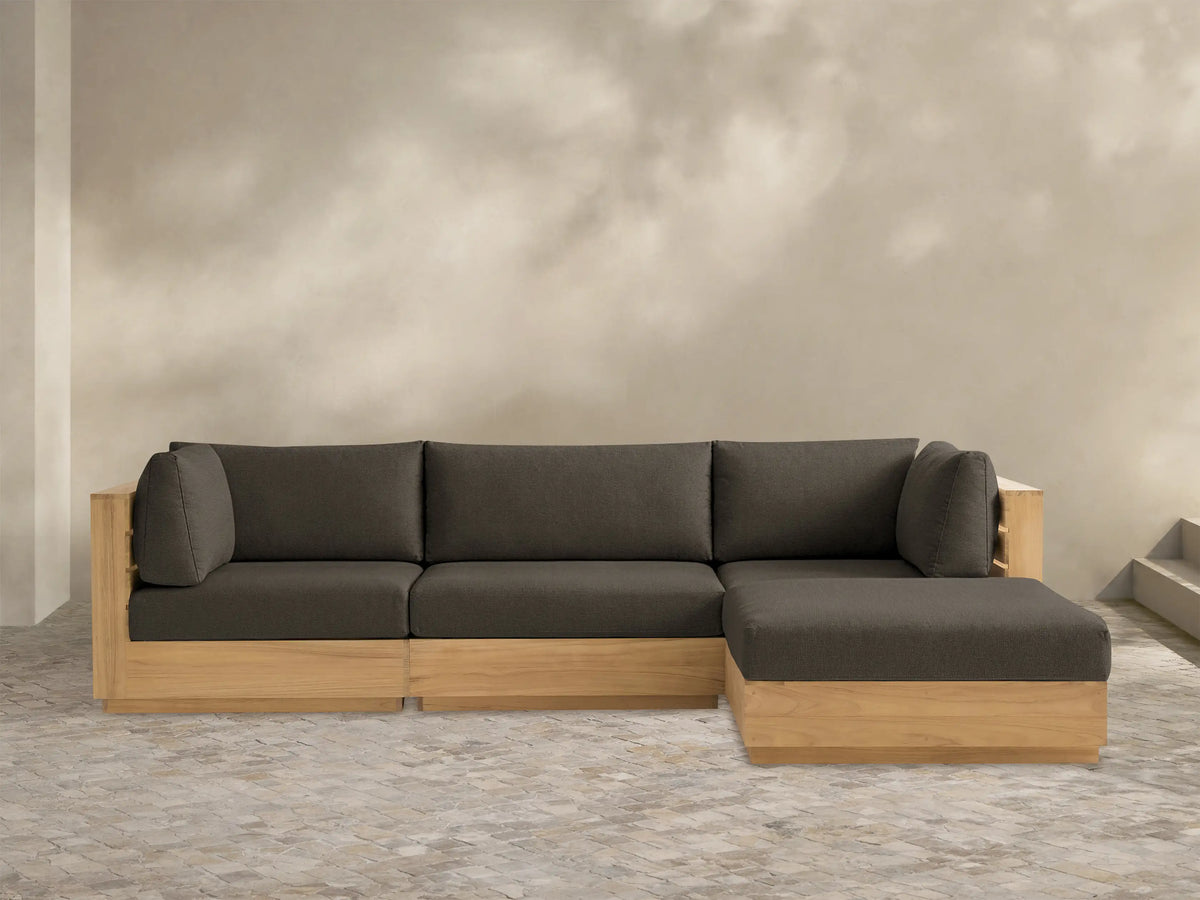 Bal Harbour Outdoor Teak Four-Piece Sectional