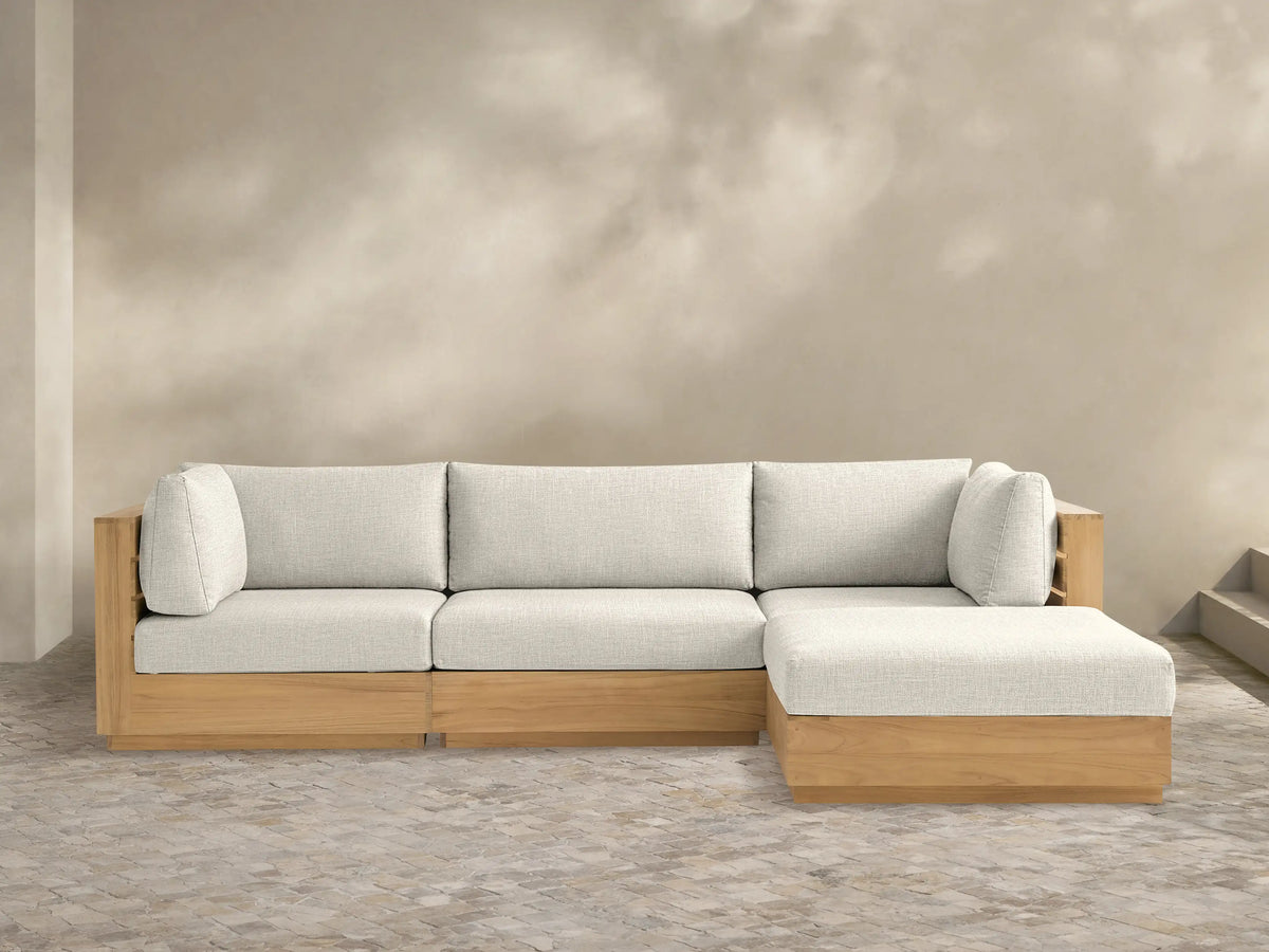 Bal Harbour Outdoor Teak Four-Piece Sectional