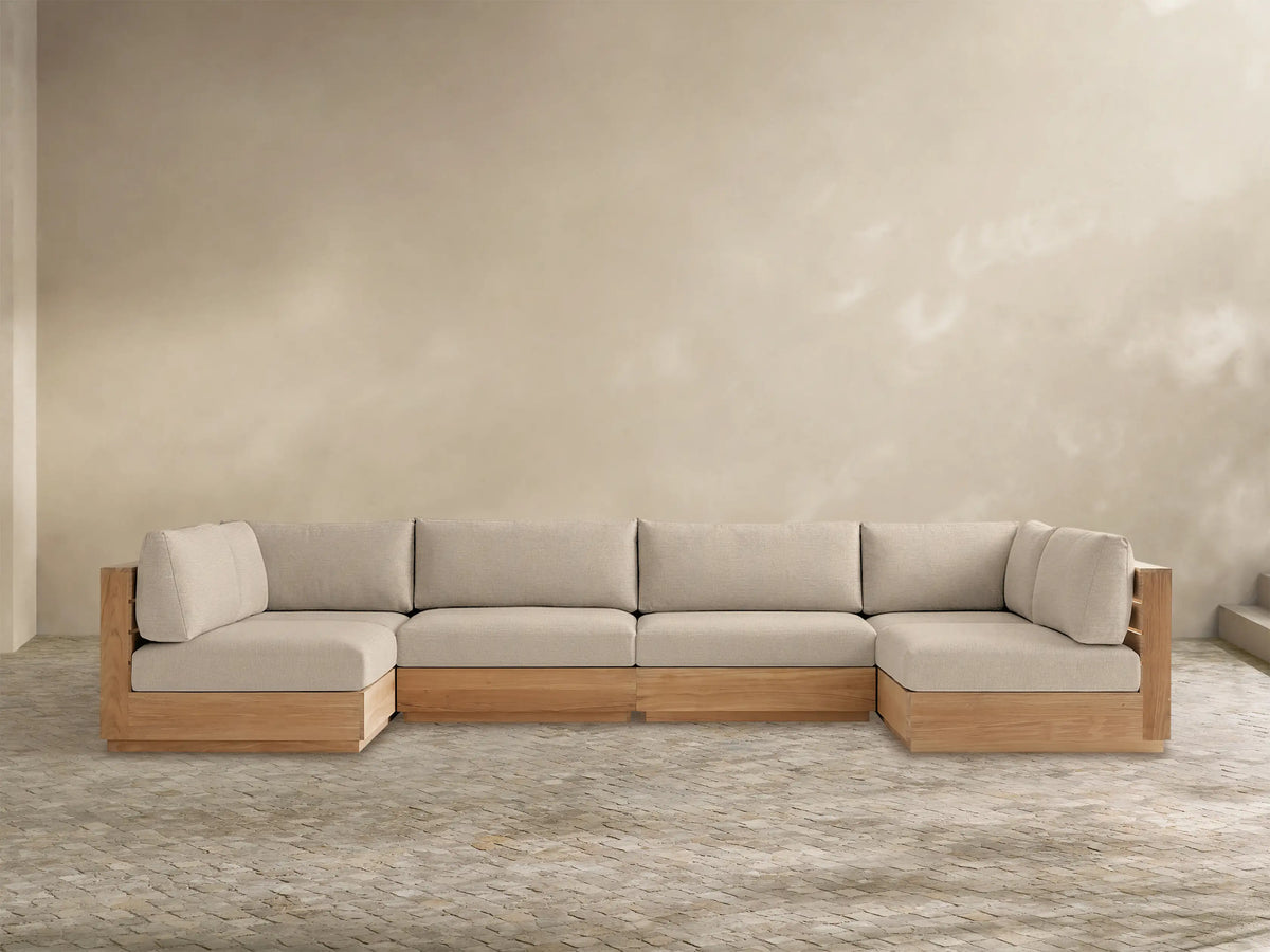 Bal Harbour Outdoor Teak Six-Piece Sectional