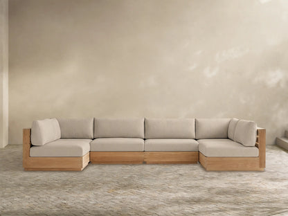 Bal Harbour Outdoor Teak Six-Piece Sectional