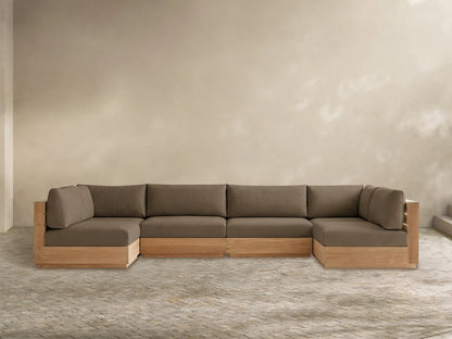 Bal Harbour Outdoor Teak Six-Piece Sectional