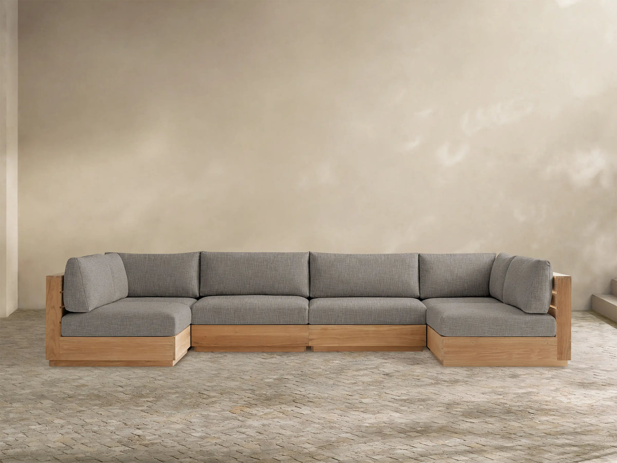 Bal Harbour Outdoor Teak Six-Piece Sectional