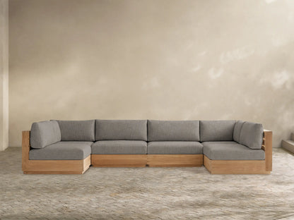 Bal Harbour Outdoor Teak Six-Piece Sectional