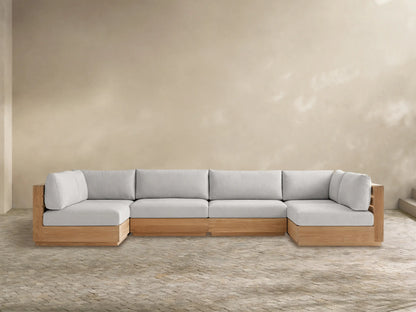 Bal Harbour Outdoor Teak Six-Piece Sectional