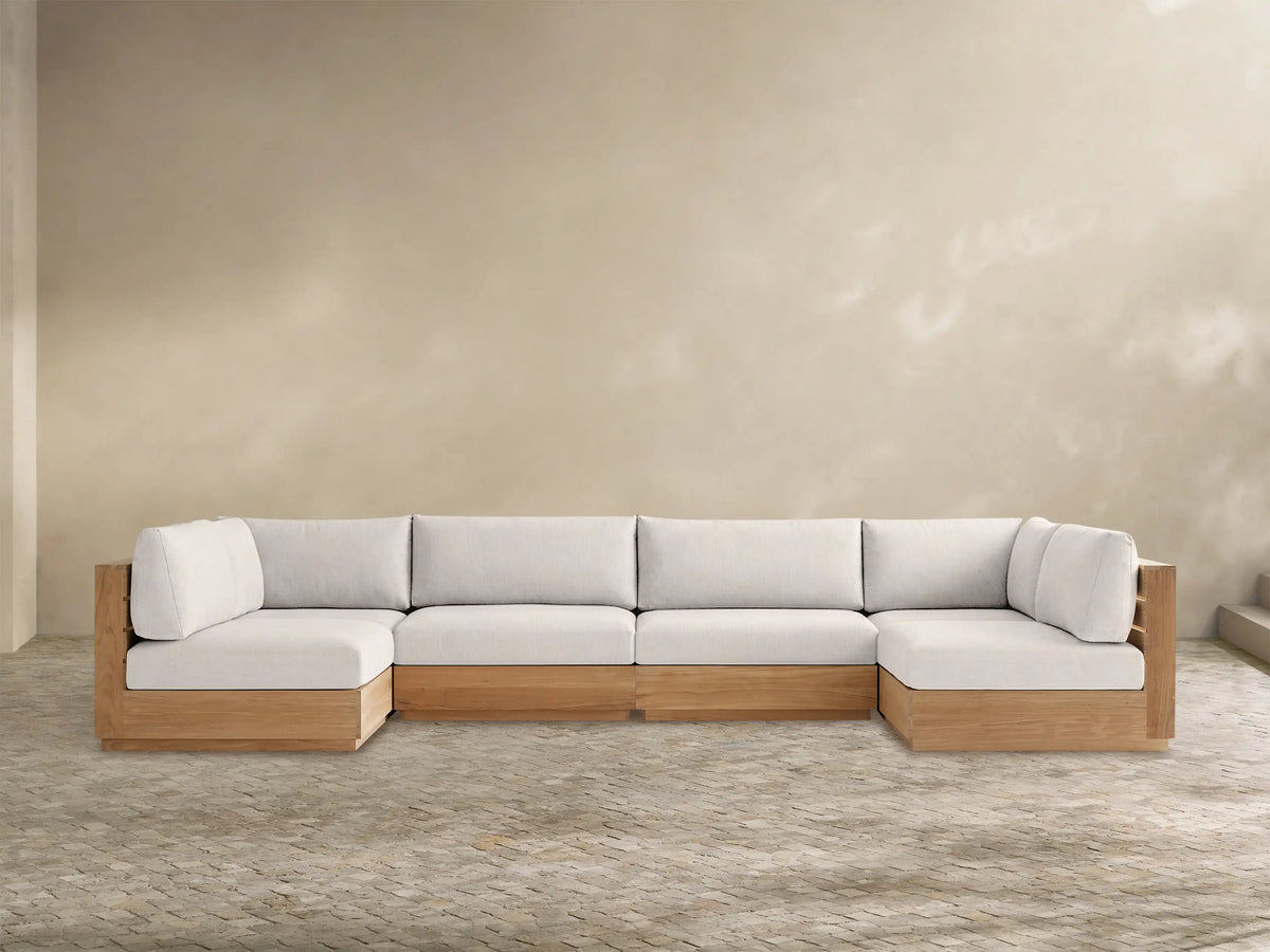 Bal Harbour Outdoor Teak Six-Piece Sectional