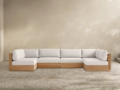 Bal Harbour Outdoor Teak Six-Piece Sectional