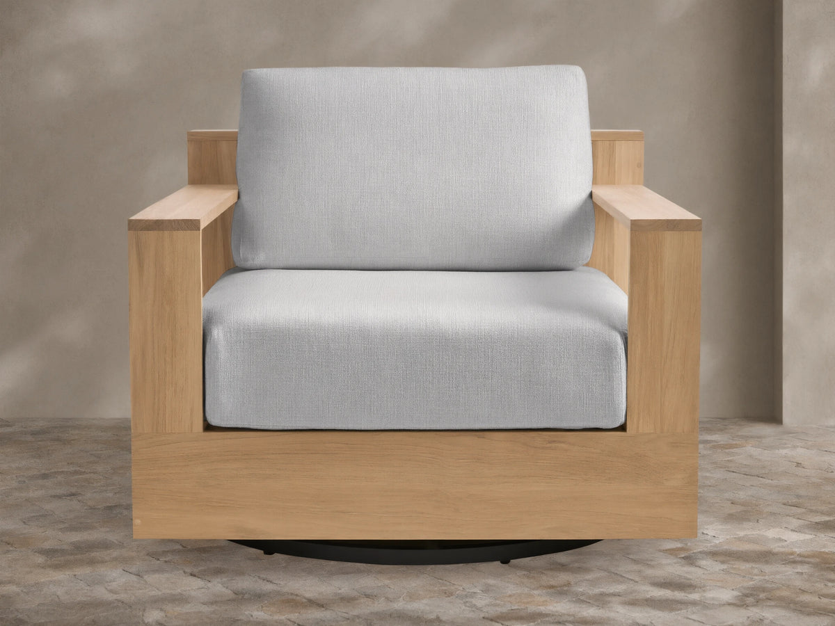 Bal Harbour Outdoor Teak Swivel Chair