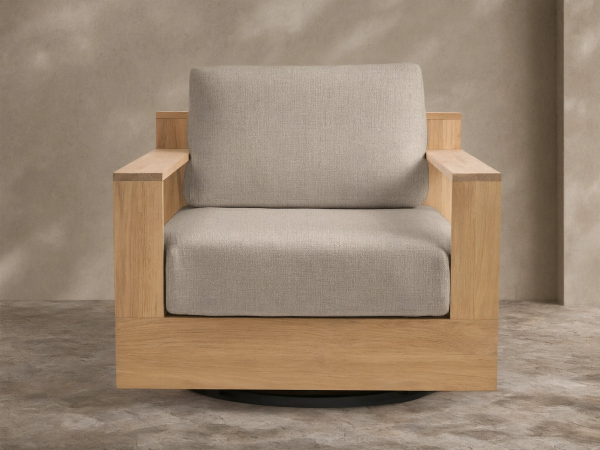 Bal Harbour Outdoor Teak Swivel Chair