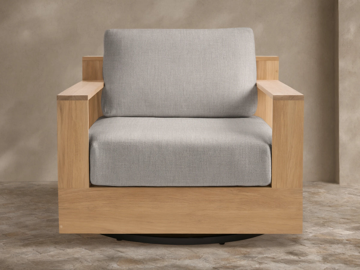 Bal Harbour Outdoor Teak Swivel Chair