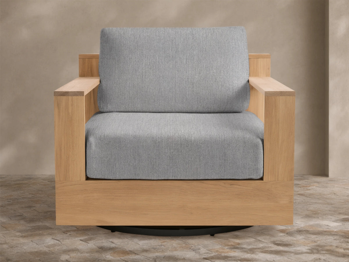 Bal Harbour Outdoor Teak Swivel Chair