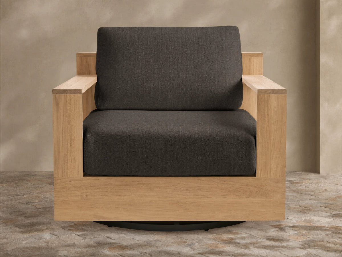 Bal Harbour Outdoor Teak Swivel Chair