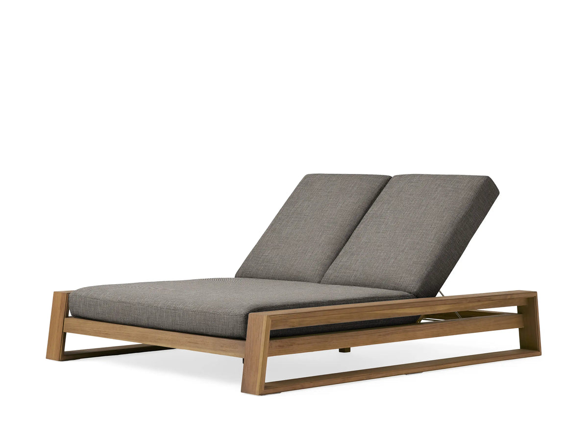 Canyon Outdoor Teak Double Chaise