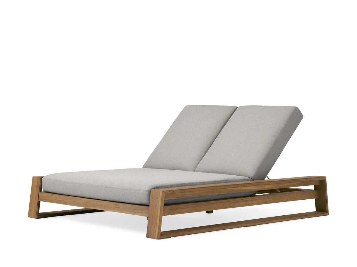 Canyon Outdoor Teak Double Chaise
