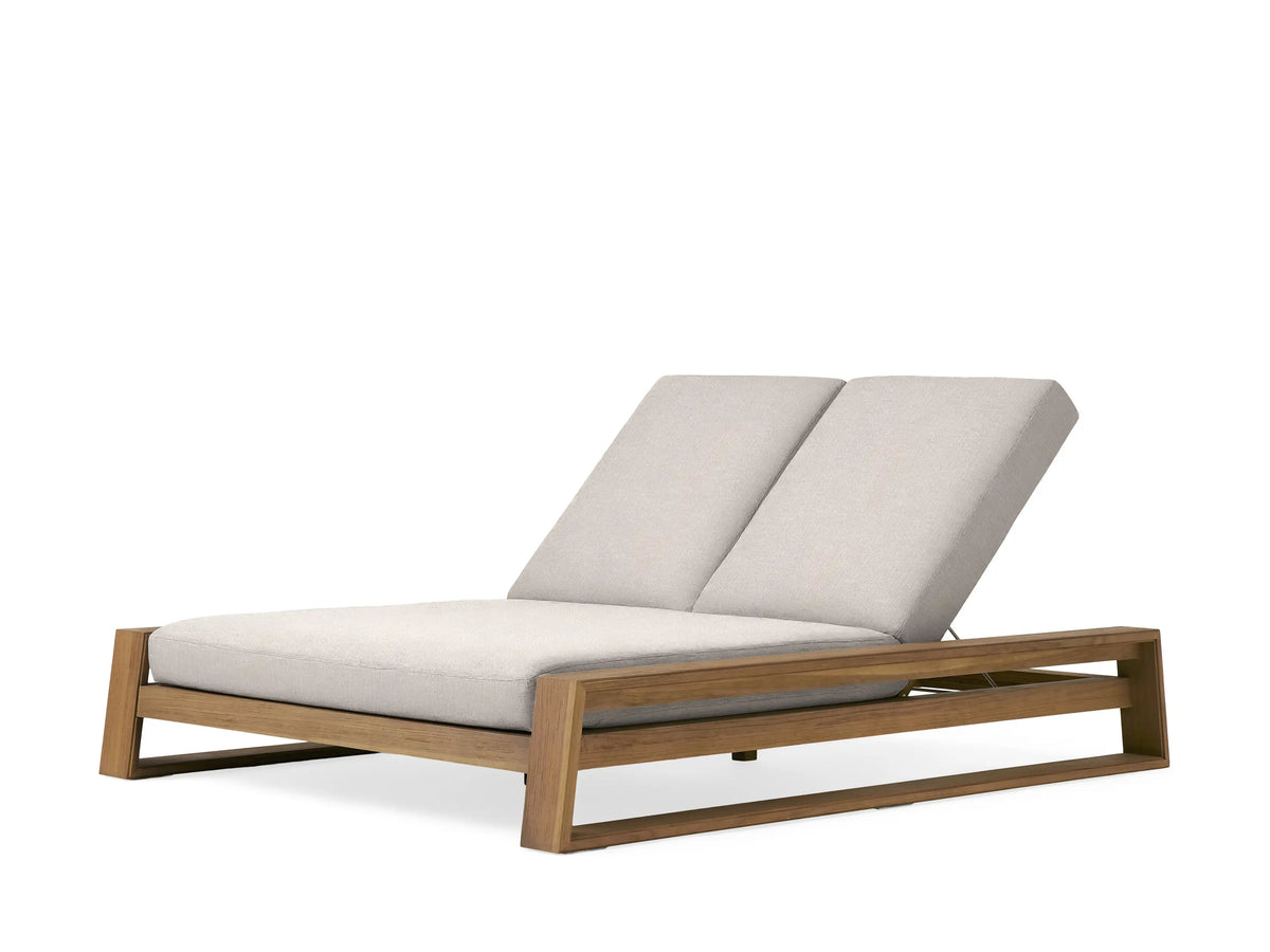 Canyon Outdoor Teak Double Chaise