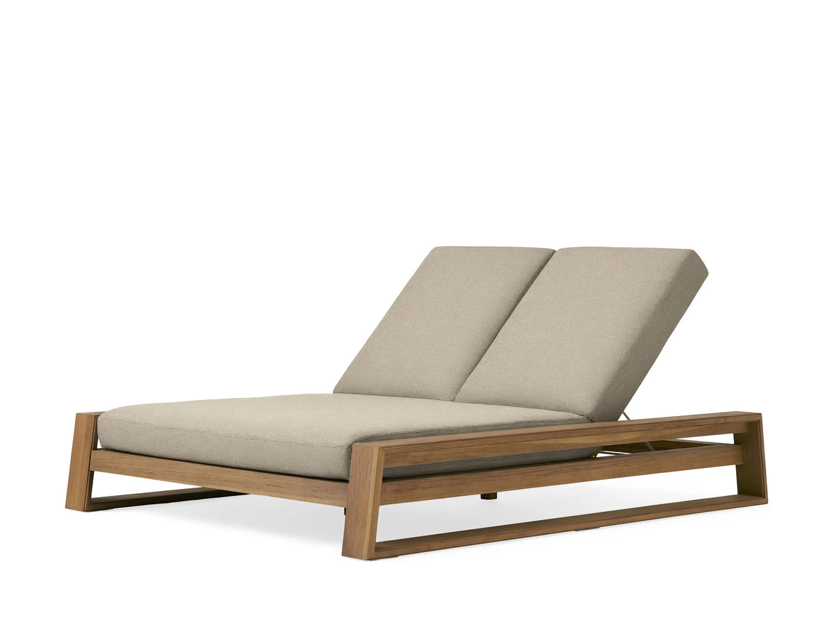 Canyon Outdoor Teak Double Chaise