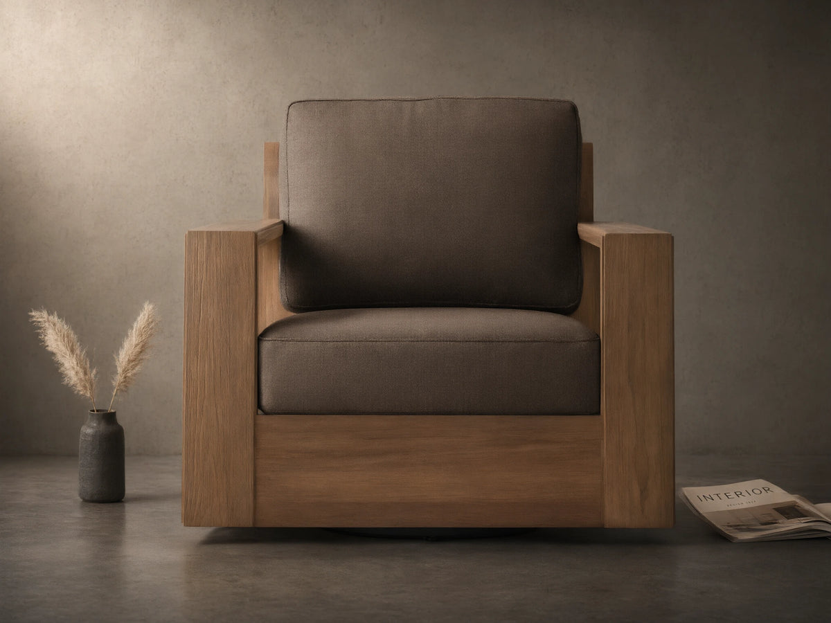 Canyon Outdoor Teak Swivel Chair
