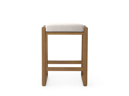 Canyon Outdoor Teak Backless Barstool