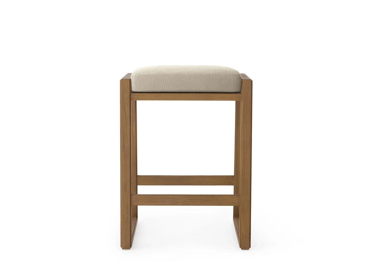 Canyon Outdoor Teak Backless Barstool