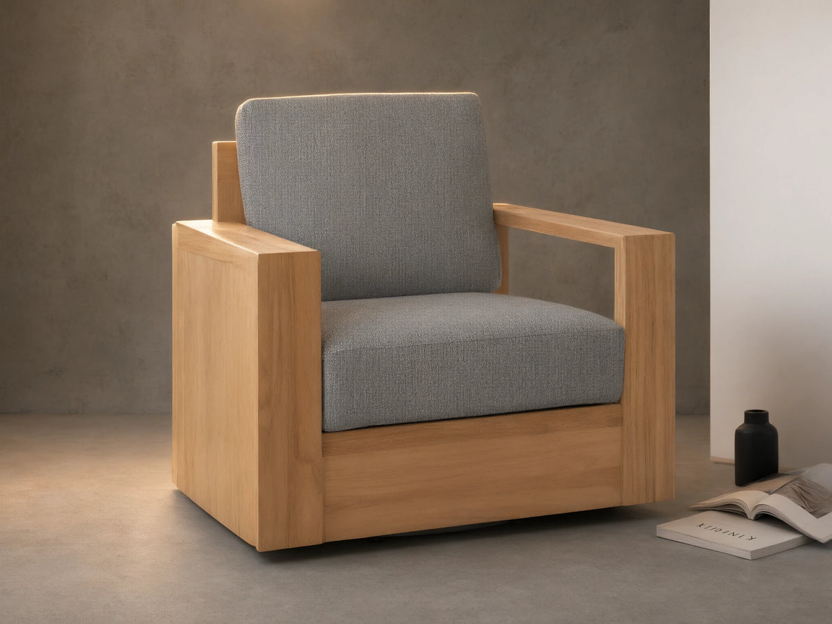 Canyon Outdoor Teak Swivel Chair