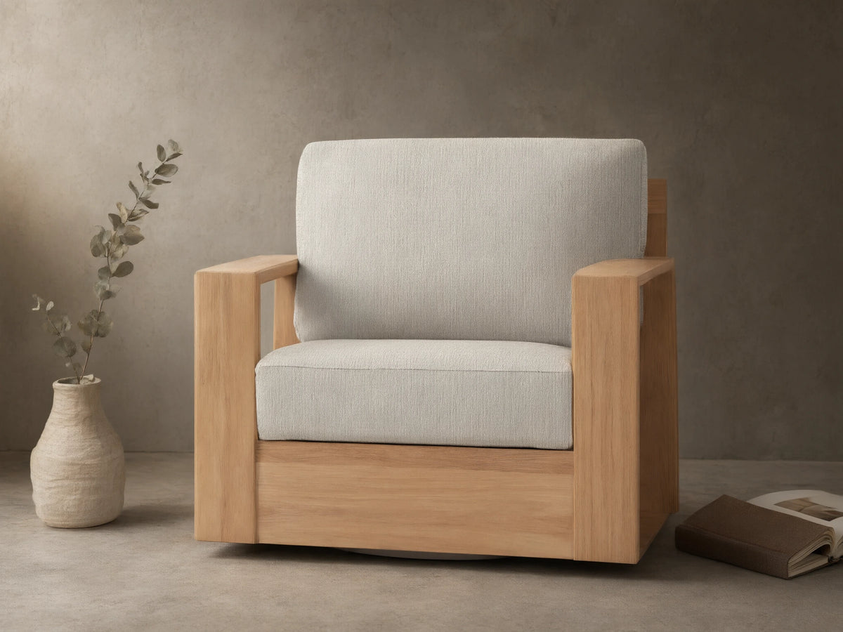Canyon Outdoor Teak Swivel Chair