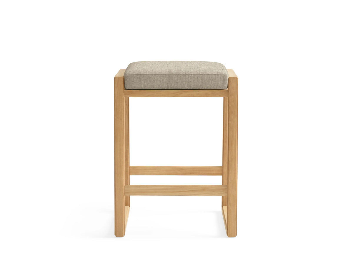 Canyon Outdoor Teak Backless Barstool