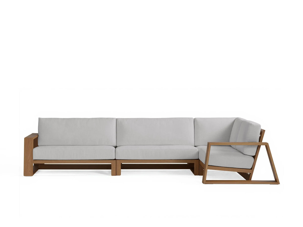 Canyon Outdoor Teak Three-Piece Sectional