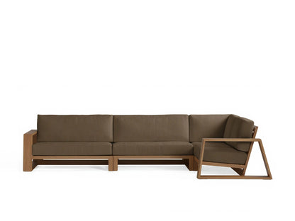 Canyon Outdoor Teak Three-Piece Sectional