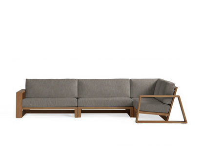 Canyon Outdoor Teak Three-Piece Sectional