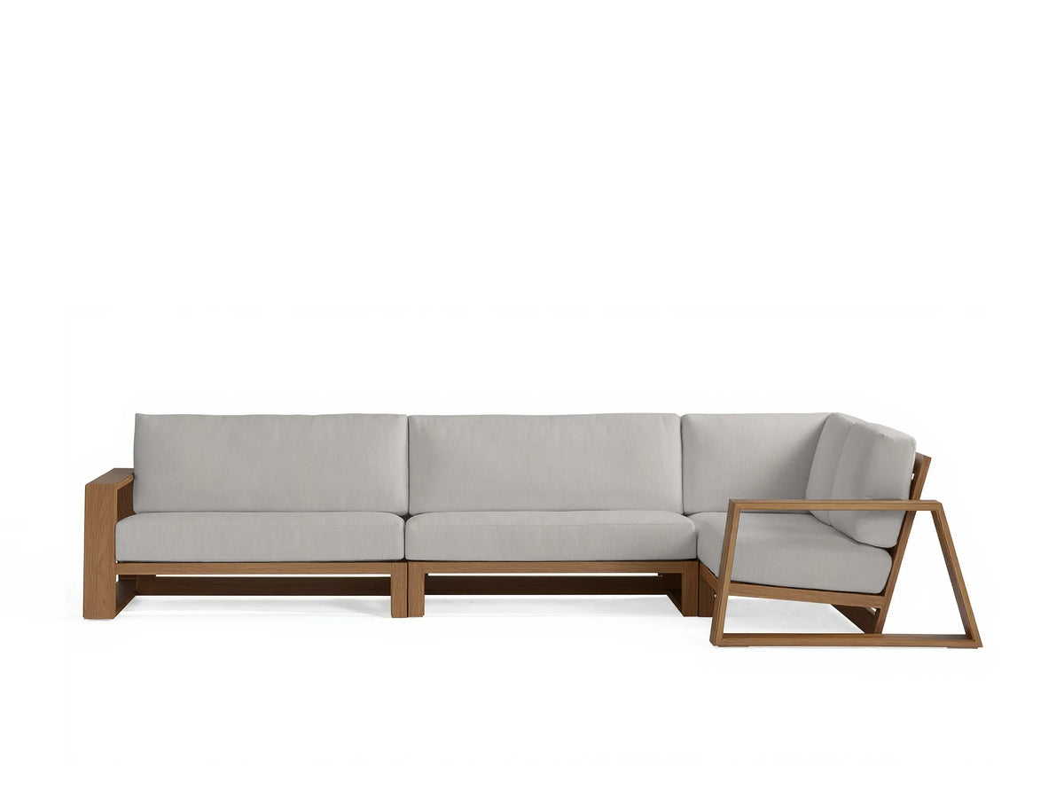 Canyon Outdoor Teak Three-Piece Sectional