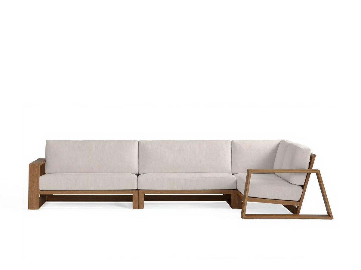 Canyon Outdoor Teak Three-Piece Sectional