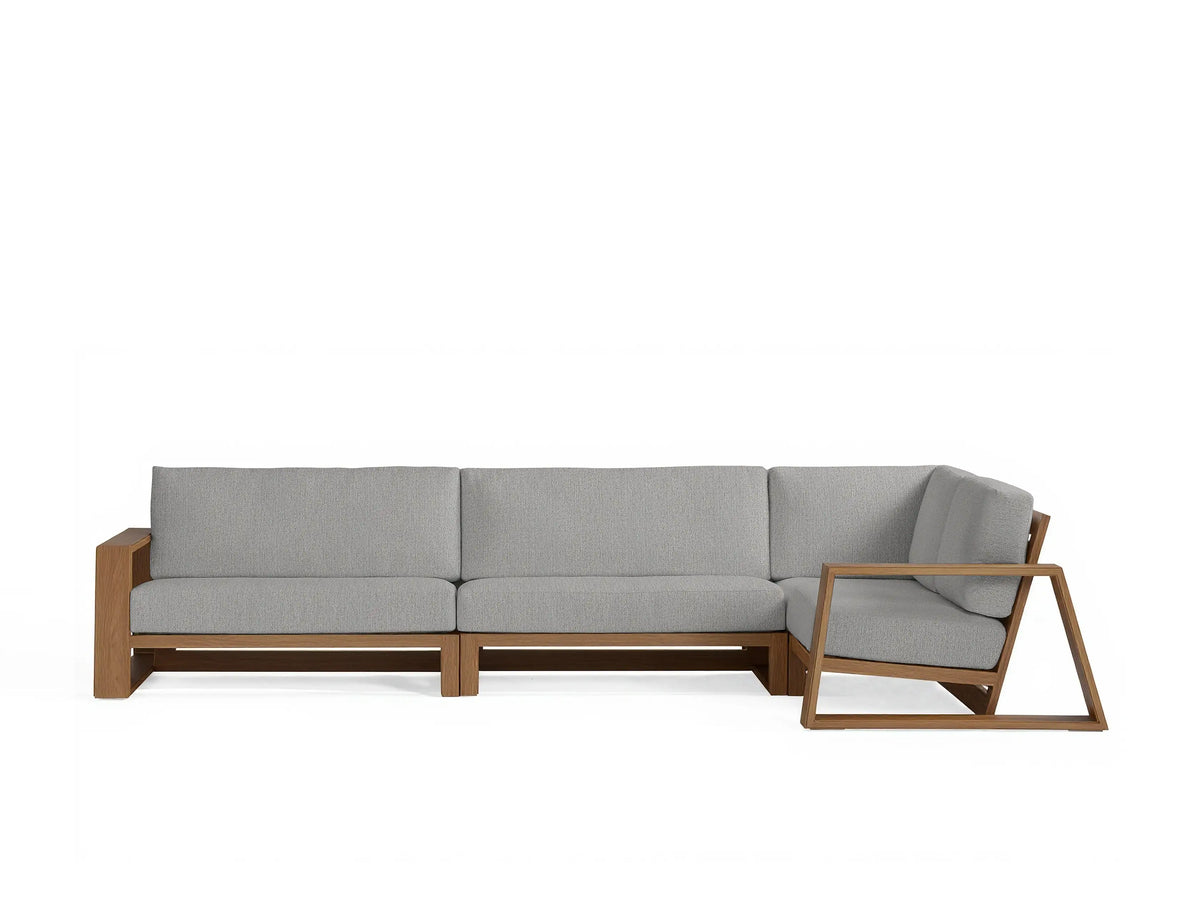 Canyon Outdoor Teak Three-Piece Sectional