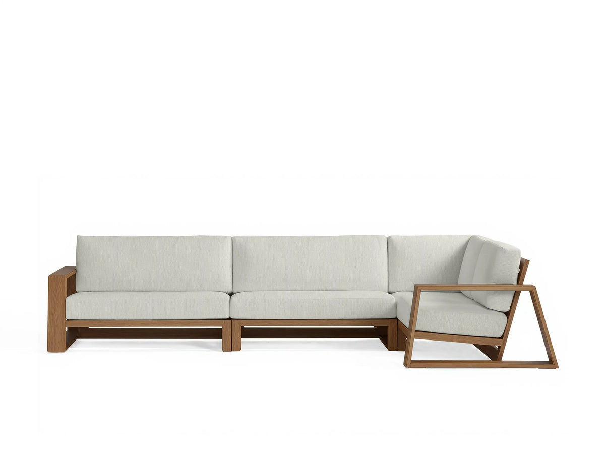 Canyon Outdoor Teak Three-Piece Sectional