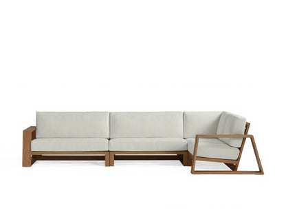Canyon Outdoor Teak Three-Piece Sectional