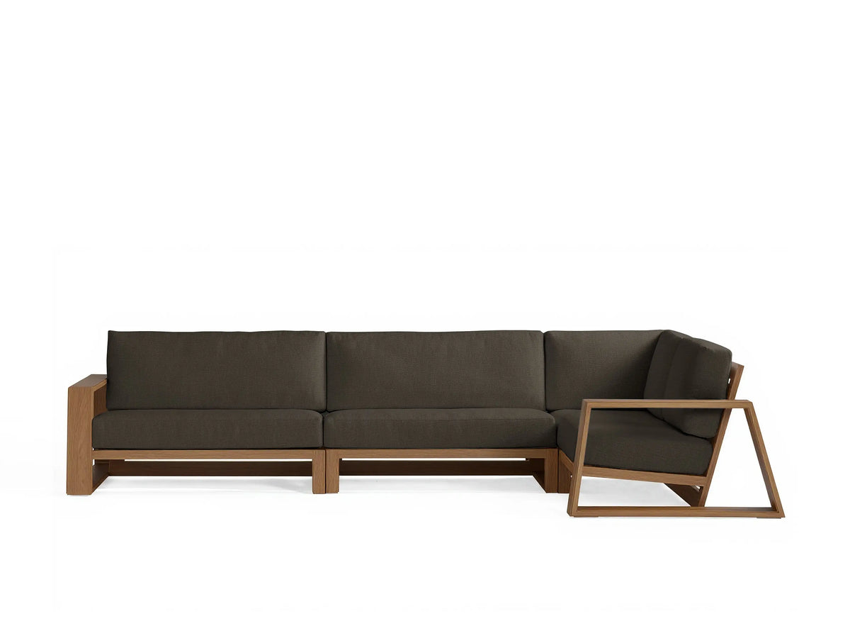 Canyon Outdoor Teak Three-Piece Sectional