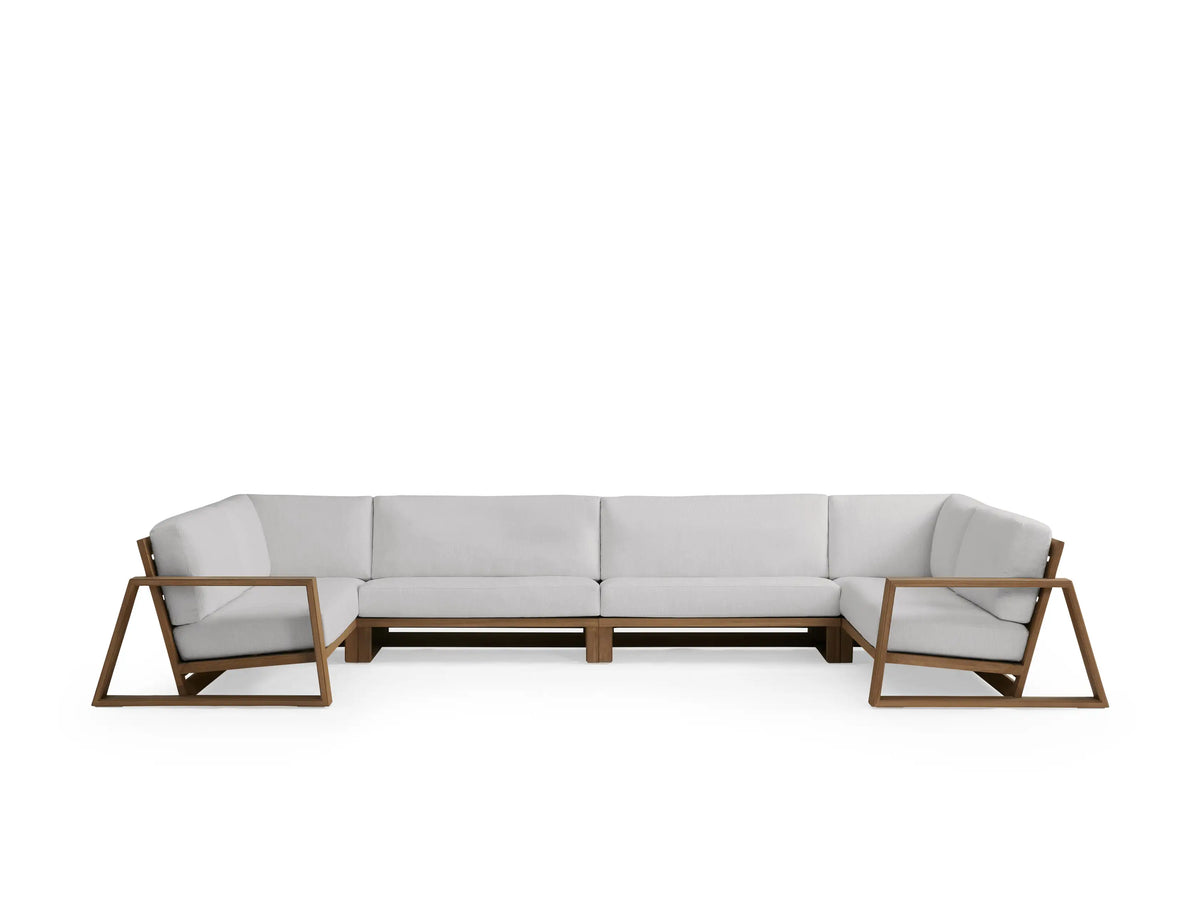 Canyon Outdoor Teak Four-Piece Sectional