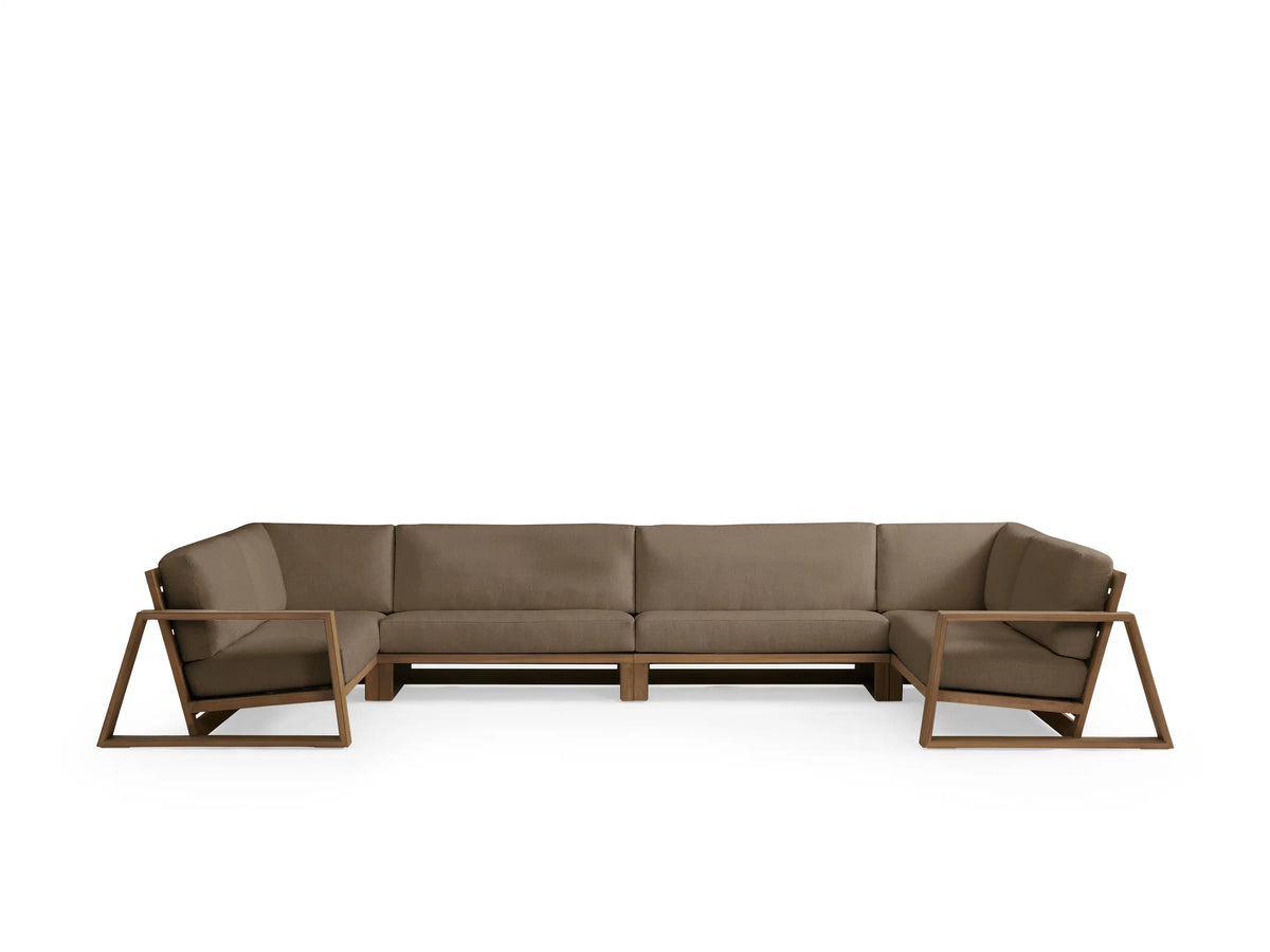 Canyon Outdoor Teak Four-Piece Sectional