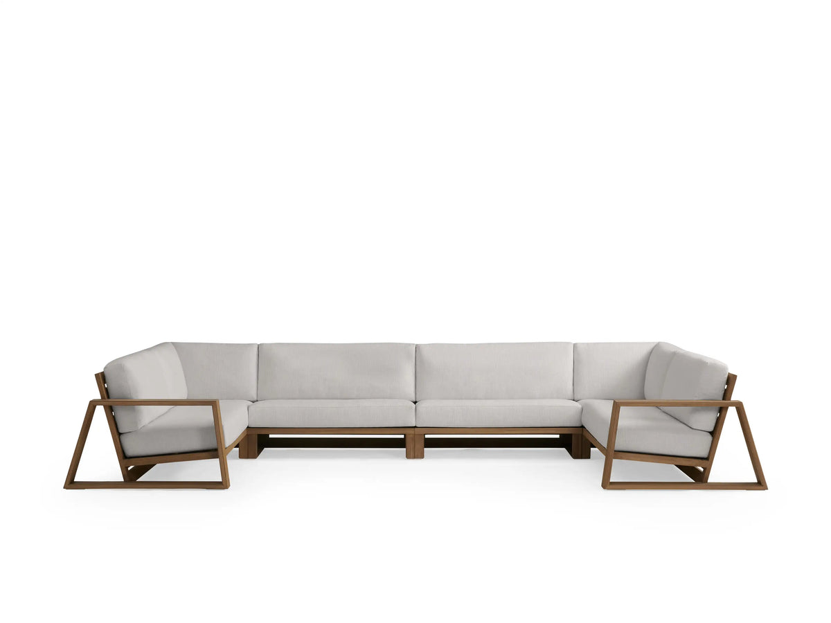 Canyon Outdoor Teak Four-Piece Sectional